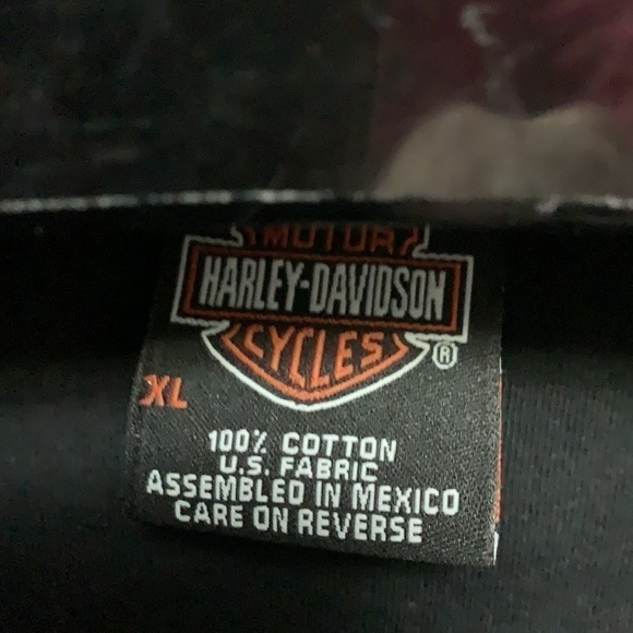 HARLEY Davidson shirt with orange bling - Picture 3 of 6